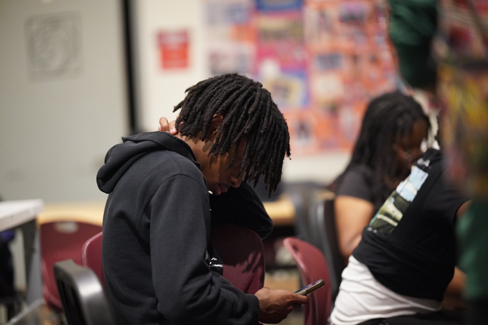 Photography students at work in class